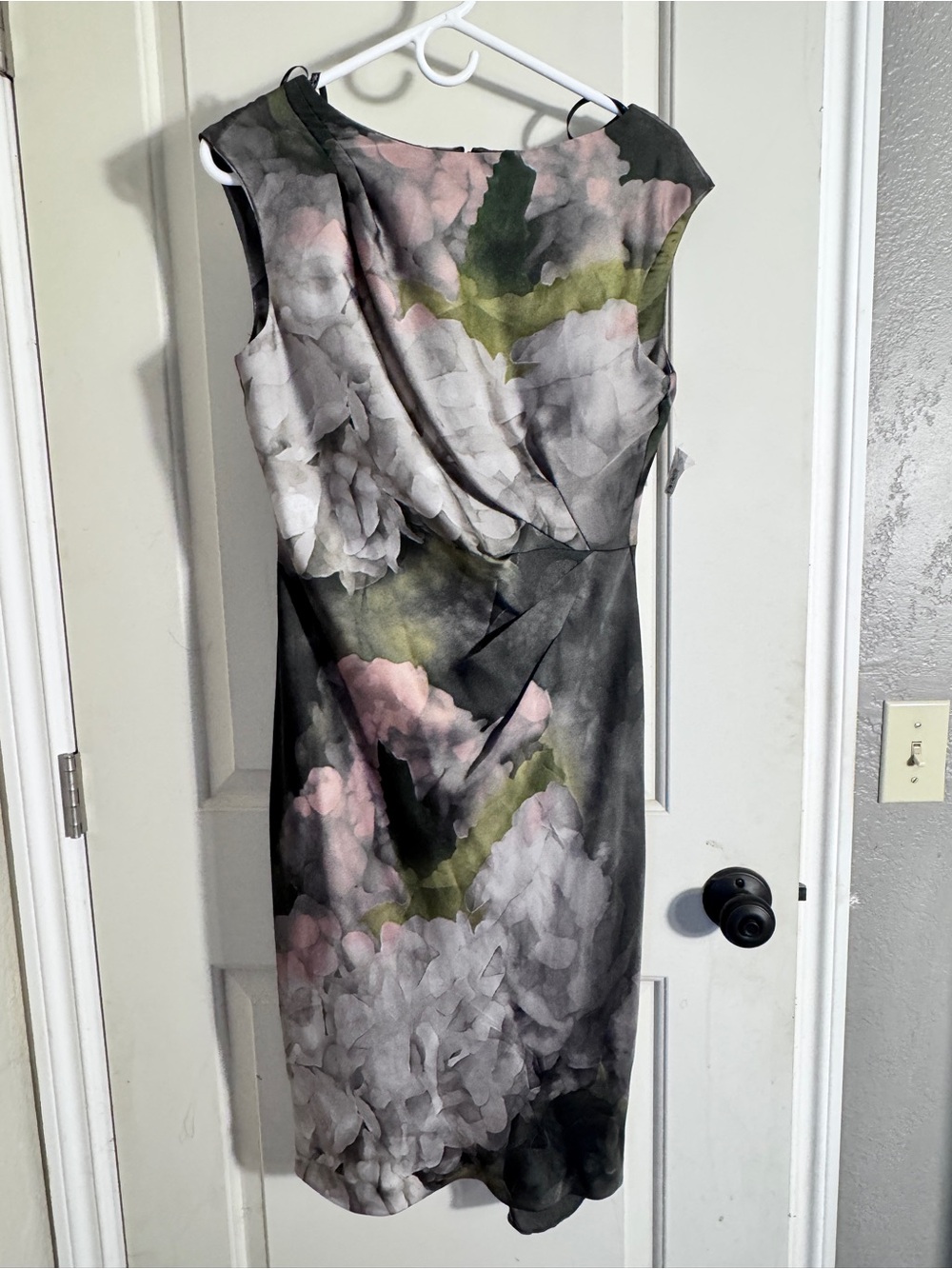Suzi Chin for Maggy Boutique Sleeveless Floral Midi Dress in Pink, Gray & Green